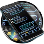 sms messages retro blue theme android application logo